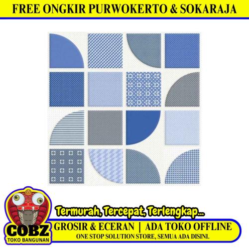 25 CM x 25 CM / UNO ARIA Keramik Lantai Kamar Mandi Matte Blue Dus