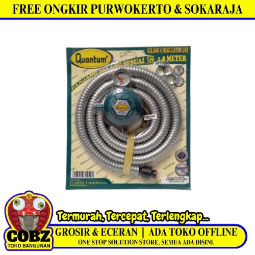 180 CM / QUANTUM QRL 032 Selang + Regulator Gas Tekanan Rendah + Meteran Set