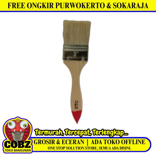 2 IN / STC Kuas Cat Tembok Kayu Besi Air Acyrlic Paint Brush