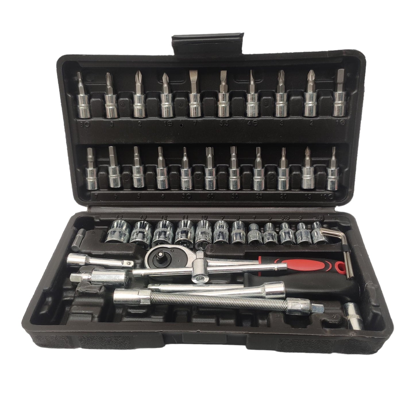 4 MM - 14 MM / CR-V Mata Kunci Sok Shock Socket Wrench 46 Pcs Set