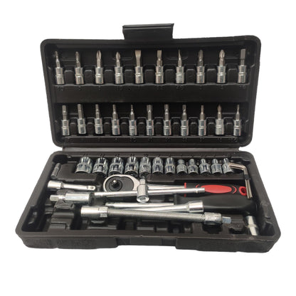 4 MM - 14 MM / CR-V Mata Kunci Sok Shock Socket Wrench 46 Pcs Set