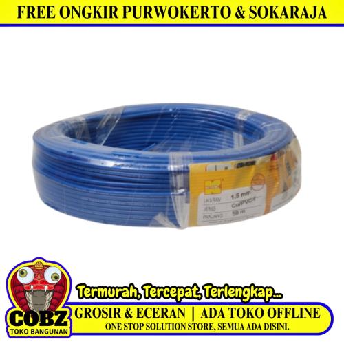 1 INTI x 1.5 MM x 50 M / KITANI NYA F Serabut Kabel Tembaga SNI Biru Roll