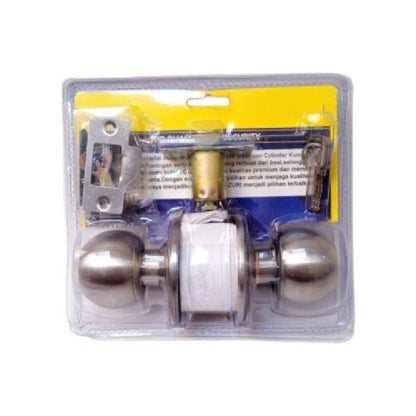YOZURI Kunci Handle Pintu Bulat Kamar Mandi Stainless Chrome Set