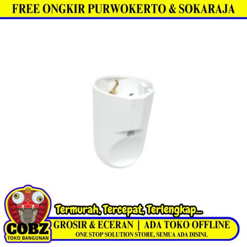 BROCO Steker Jek Colokan Kabel Listrik Cewek Kontra Bulat Putih