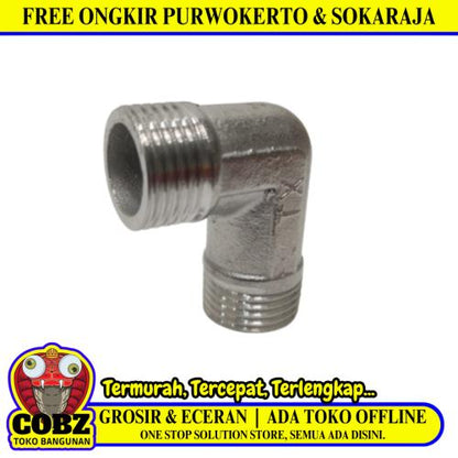 1/2 IN/TX 304 Knee Drat Luar Keni L Valve Elbow Fitting Pipa Stainless