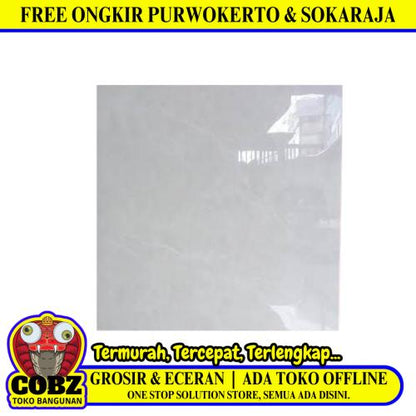 60 CM x 60 CM / ARNA ANANTA WHITE Granit Lantai Rumah Glossy Dus