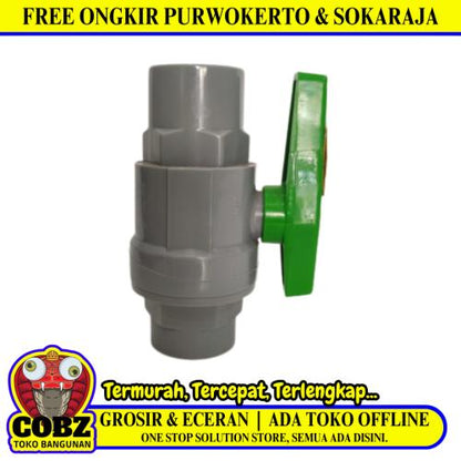 3/4 INCH / SOLIGEN Stop Kran Polos Ball Valve Engkol Plastik PVC