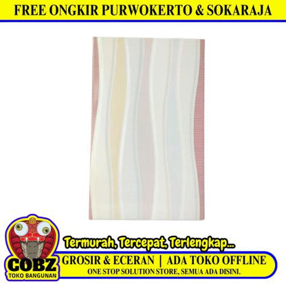 25 CM x 40 CM / UNO PASIFIC Keramik Dinding Kamar Mandi Glossy Pink Dus