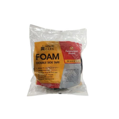 24 MM / HOME CARE Isolasi Bolak Balik Busa Double Foam Tape Hitam
