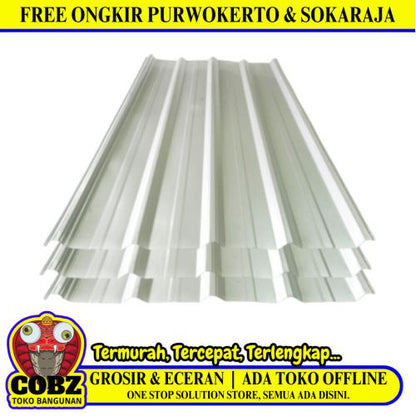 0.3 MM x 75 CM x 8 M / TM Spandek Galvalum Gelombang Besar Lembar