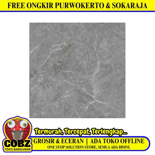 80 CM x 80 CM / SERENITY URUS DARK GREY Granit Lantai Rumah Glossy Dus
