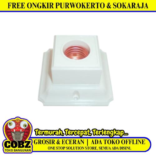 BROCO 1210 Fitting Tempat Lampu Plafon Atap Tempel Kotak Besar Putih