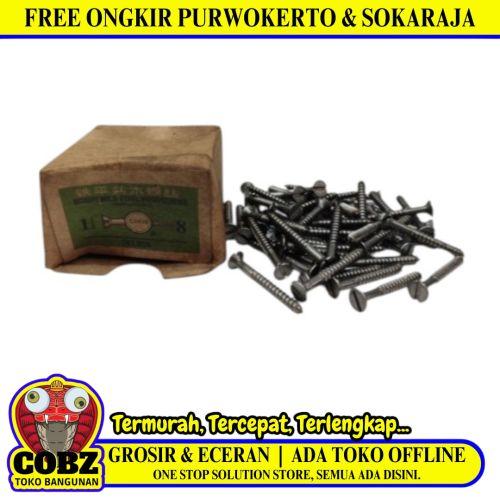 1 1/2 IN / SIP Sekrup Baut Kayu Kepala Rata Minus Wood Screw Dus