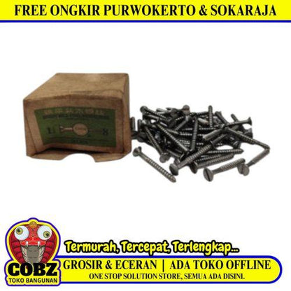 1 1/2 IN / SIP Sekrup Baut Kayu Kepala Rata Minus Wood Screw Dus