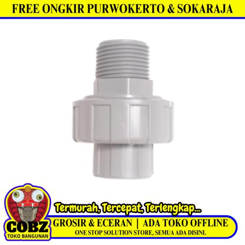 3/4 IN x 1 IN / SOLIGEN Water Mur Moor Drat Luar Male Union Thread PVC
