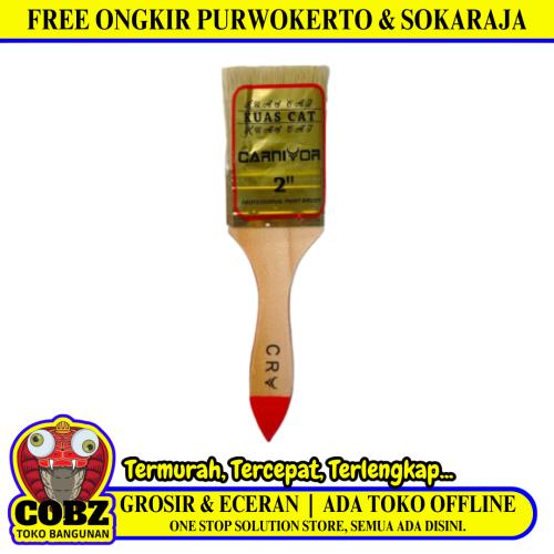 2 IN / CARNIVOR Kuas Cat Tembok Kayu Besi Air Acyrlic Paint Brush