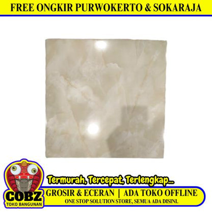 40 CM x 40 CM / ARWANA 8833 Keramik Lantai Rumah Glossy Cream Dus