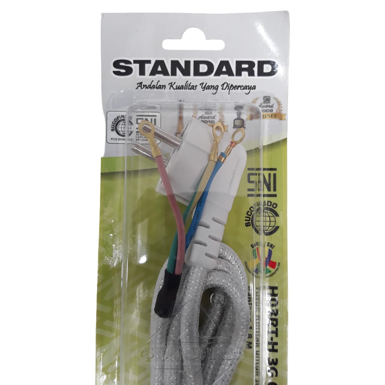 180 CM / STANDARD Kabel Jek Setrika Gosokan 3 Kabel