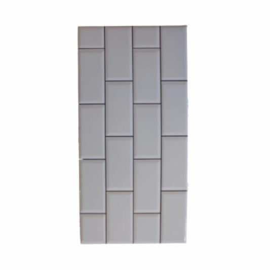 25 CM x 50 CM / UNO Interlaken Keramik Dinding Timbul Glossy White Dus