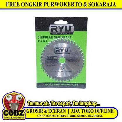 4 IN x T 40 / RYU Circular Saw Mata Gerinda Potong Kayu Wood Cutting