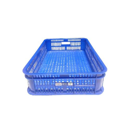 602 MM x 416 MM x 139 MM / GREEN LEAF 2212 L Krat Industri Keranjang Buah Rongga Blue
