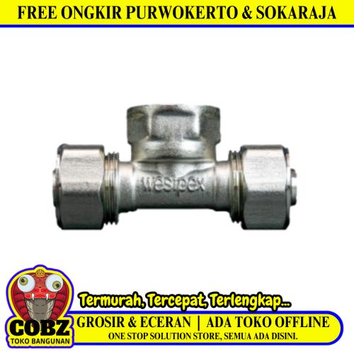 T 16 x 1/2 IN / WESTPEX Tee Selang Pex Drat Dalam Ke Pipa Stainless