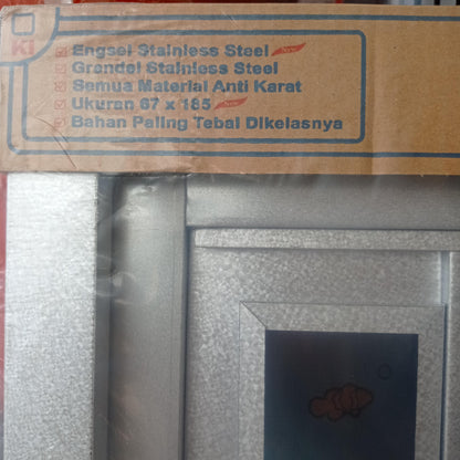 5 CM x 67 CM x 185 CM / WING KING DOOR STYLISH Pintu Kamar Mandi Galvalum Kanan Set