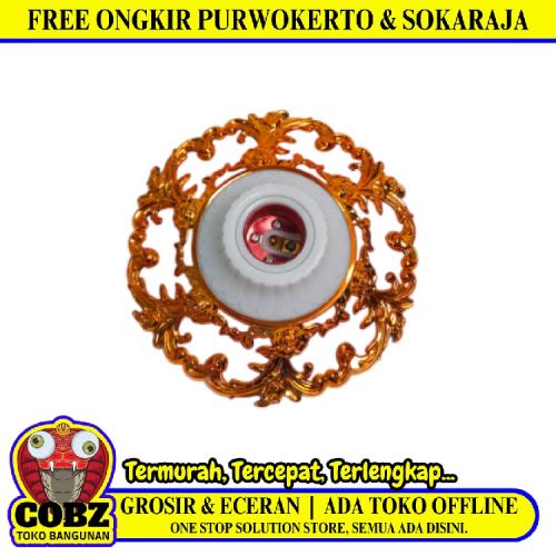 TRM 1814 Fitting Tempat Lampu Plafon Atap Tempel Motif Besar Gold