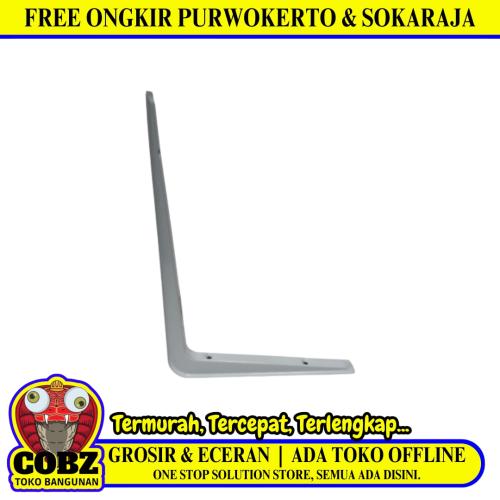 190 MM x 270 MM / TM Siku Rak L Shelf Brackets Penyangga Putih Tebal