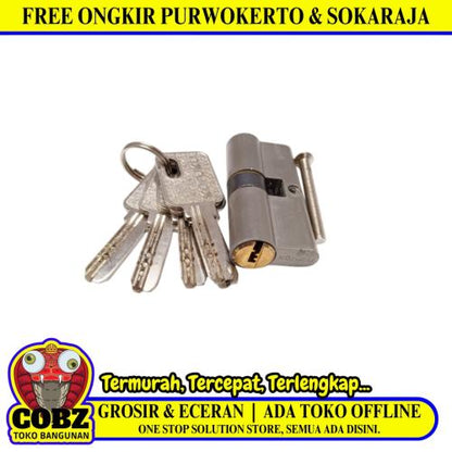 KOFUKU Silinder Anak Kunci Pintu Aluminium + 5 Kunci Set