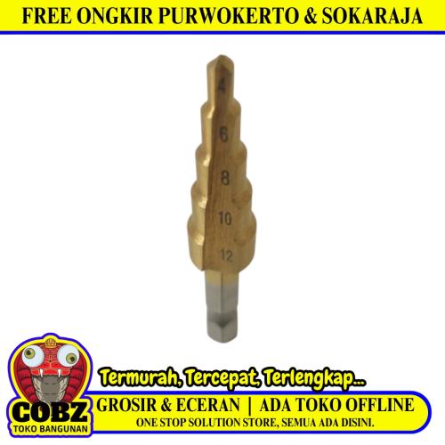 4 MM - 12 MM / TAFFWARE Pagoda Mata Bor Besi Kayu PVC Spiral Step Cone Dril