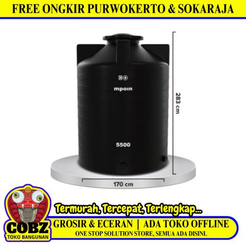 5200 L / M POIN+ WAVE P 5500 Water Torrent Tangki Tandon Air PVC Hitam + Acc Set
