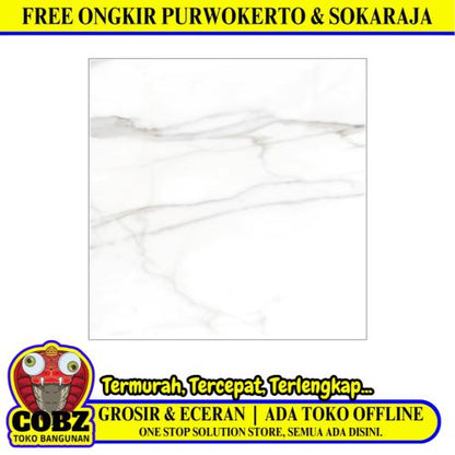 60 CM x 60 CM / PLATINUM SAVOY Keramik Lantai Rumah Glossy Grey Dus