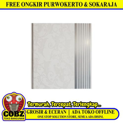 8 MM x 25 CM x 3 M / SHUNDA PLAFON PL.25.16 Plafon Gypsum GRC U PVC Hotstamping Lembar