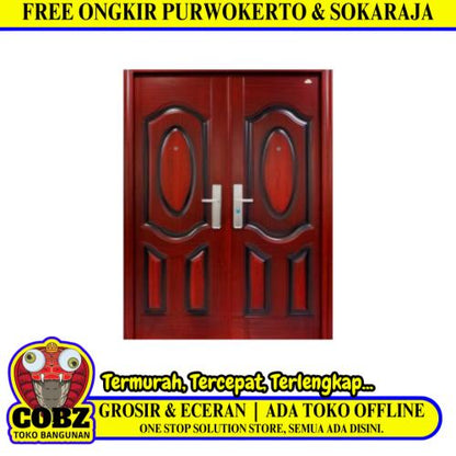 5 CM x 150 CM x 210 CM / FORTRESS FORT 150.10 DOUBLE Pintu Kamar Mandi Baja Coklat Set