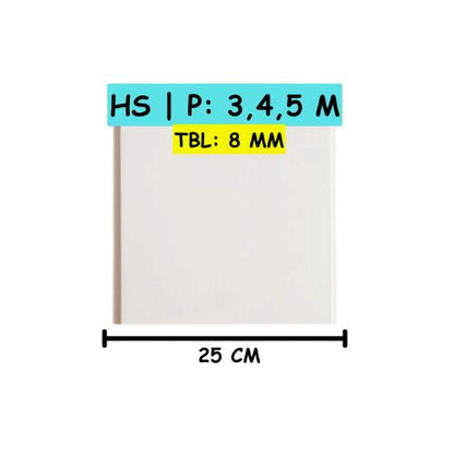 8 MM x 25 CM x 3 M / SHUNDA PLAFON KU.25.004  Plafon Gypsum GRC U PVC Hotstamping Lembar