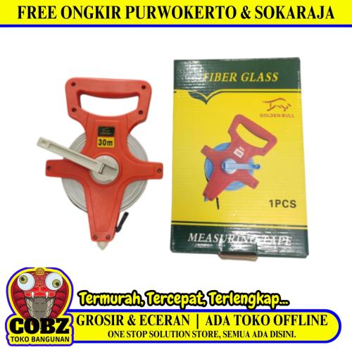 30 M / GOLDEN BULL Meteran Tancap Roll Gulung Alat Ukur Measuring Tape