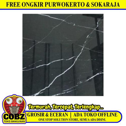 60 CM x 60 CM / COVE BLACK ONYX Granit Lantai Rumah Glossy Dus