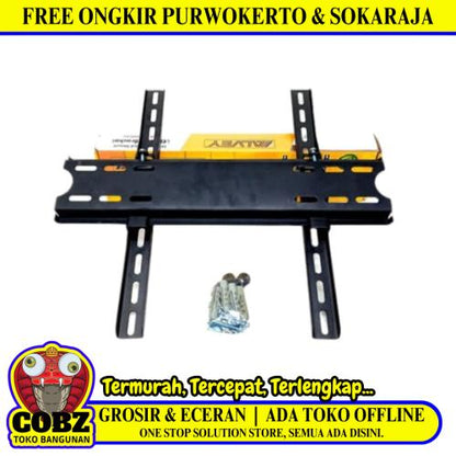 32 - 75 IN / ALVEY Wall Bracket Penyangga TV Biasa Tempel Besi Set