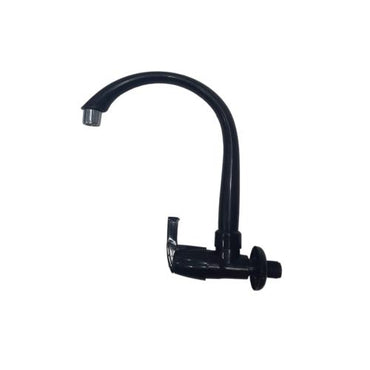 1/2 IN / CAB Kran Angsa Engkol Sink Bak Cuci Piring Tembok Plastik Hitam PVC