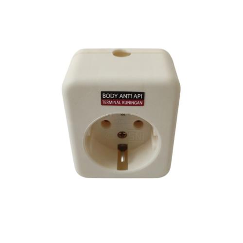 1 LUBANG / LOYAL Stop Kontak Terminal Arde Tempel OB Outbow Cream