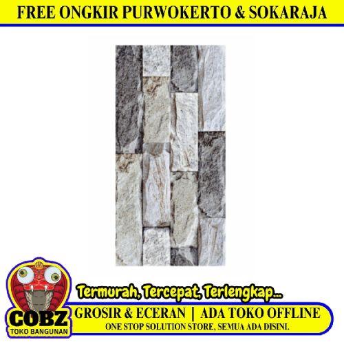 25 CM x 50 CM / UNO Ox ford Keramik Dinding Timbul Matt Grey Dus