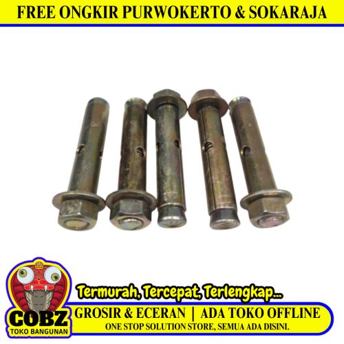 M 10 x 50 MM / TM Dynabolt Baut Beton Tembok Angkur Dinding Besi Kuning Biji