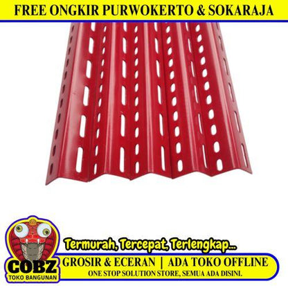 4 CM x 4 CM / TM Siku L Lubang Besi Merah Solid Tebal Batang