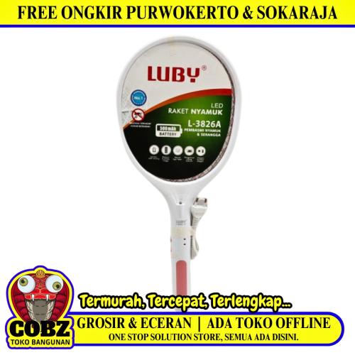 LUBY L-3826A Mosquito Swatter Raket Nyamuk Cas Rechargeable Kabel