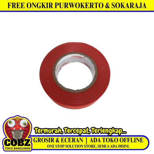 3 IN / HIMEL Isolasi Kabel Listrik Tahan Panas Electrical Tape Merah