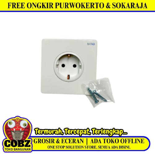 1 LUBANG / NERO X2 Stop Kontak Tanam IB Inbow + Pengaman Warna