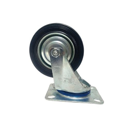 4 IN / TRIPLE-S TIPE Roda Hidup Trolly Gepeng Plat 101 MM Karet Hitam