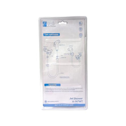 1/2 IN x 120 CM / VOLK A-147WT Jet Shower Cebok Toilet Plastik PVC Set