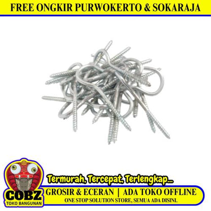 NO 10 / TM Sekrup Hak Buka Cantel Kandang Burung Figura Silver Biji